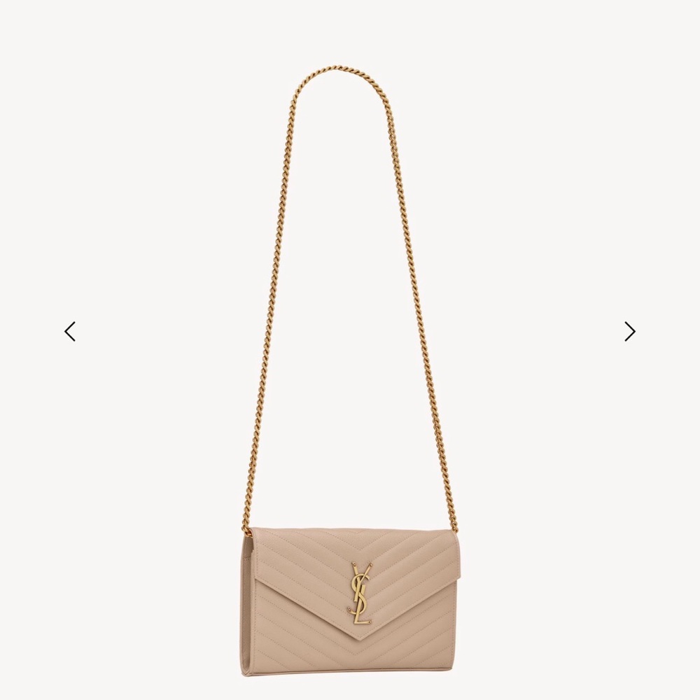 Yves Saint Laurent Classic CASSANDRE chain on wallet in grain LEATHER full set - Picture 4 of 12
